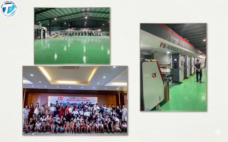 Nhân viên và hệ thống máy móc công ty In Bao Bì Việt Thắng